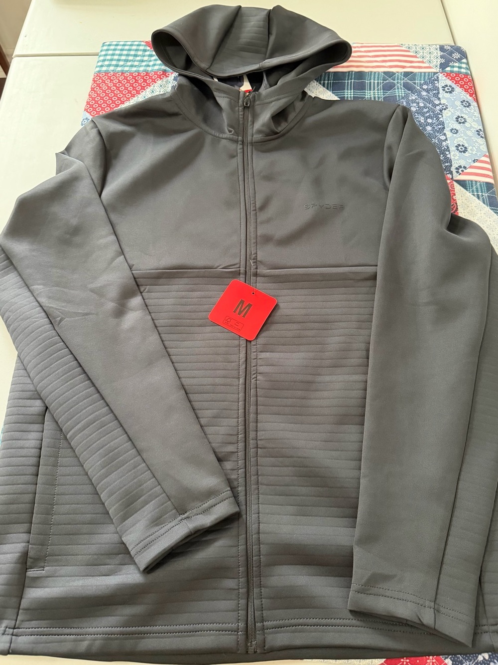 Spyder Men's Gray Hooded Performance Jacket